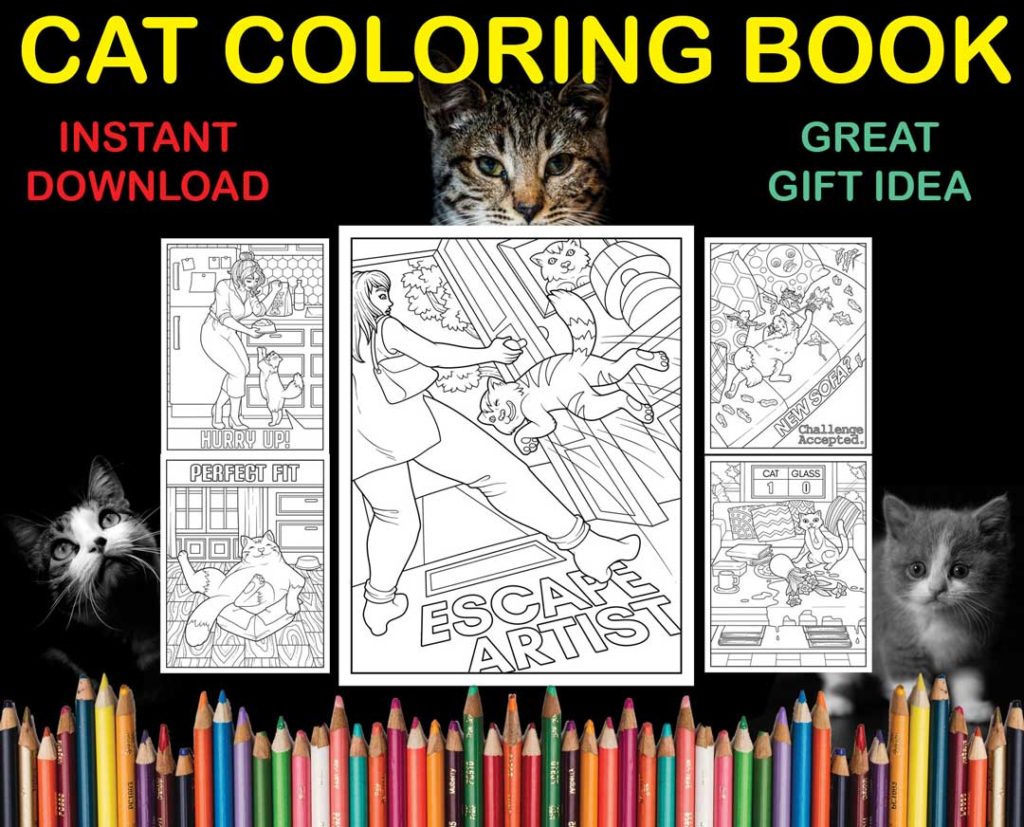 Digital Cat Coloring Books
